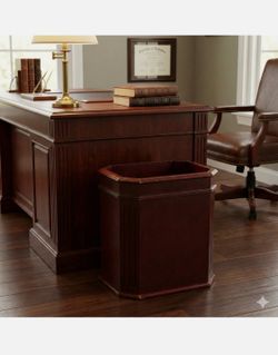 Executive Cherry Wood Wastebasket