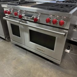 Wolf 48” Stainless Steel Dual Fuel Gas Range Stove 