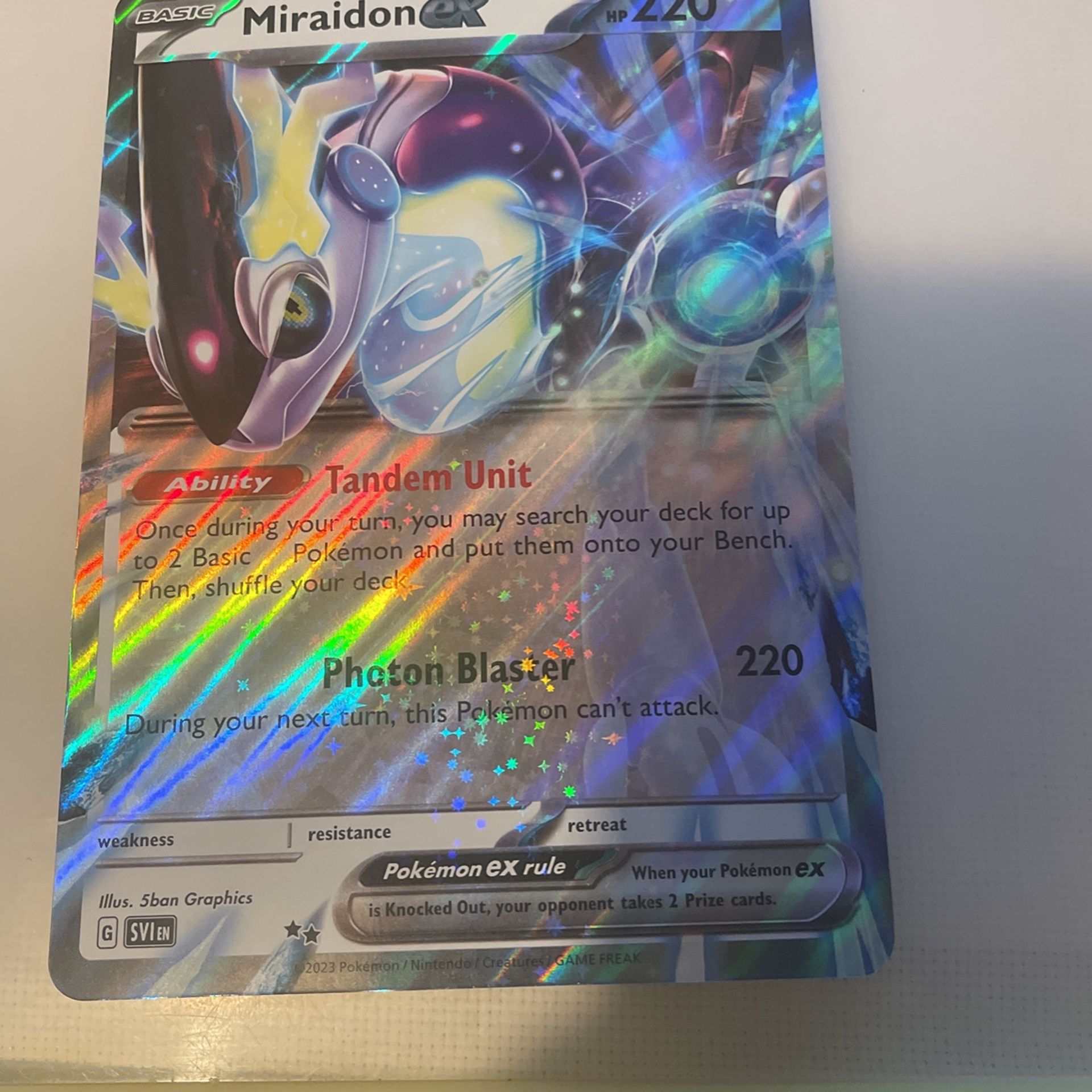 Pokémon Miraidon ex Jumbo Card 