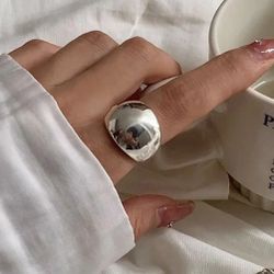 925 sterling silver women's Unisex Men's Large band cuff ring.