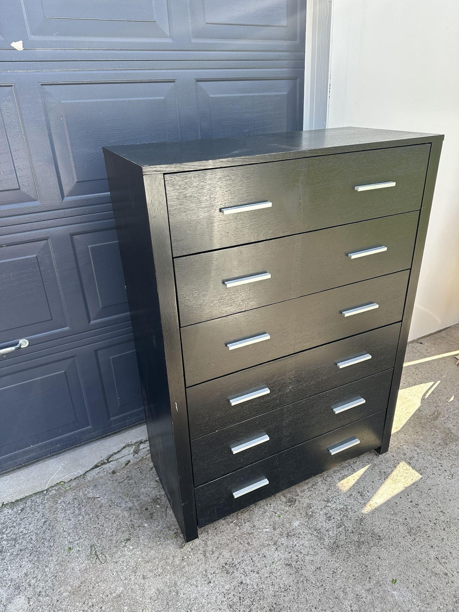 Black 6 Drawer Dresser Strong Wood