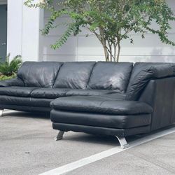 Couch/Sofa Sectional - Black - El Dorado - Leather - Delivery Available 🚛
