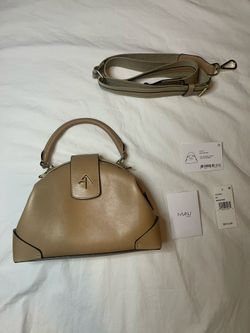 Manu Atelier Beige leather Demi Web purse