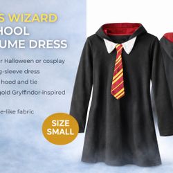Harry Potter Gryffindor Costume Dress Kids Size Small Hooded 30” Length