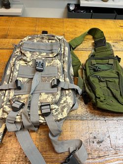 Tactical Backpack & Sling Bag – 2-Piece Set – Good Condition