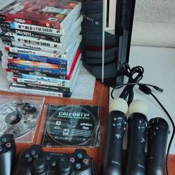 PlayStation 3 15 Games And Two Controllers Plus Motion 