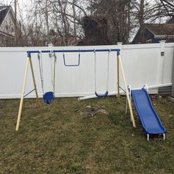Great condition swingset and slide
