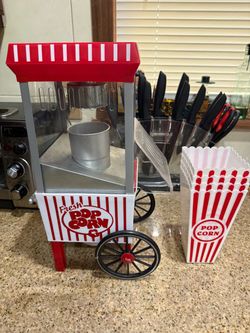 Retro Popcorn Maker Machine with Popcorn Box