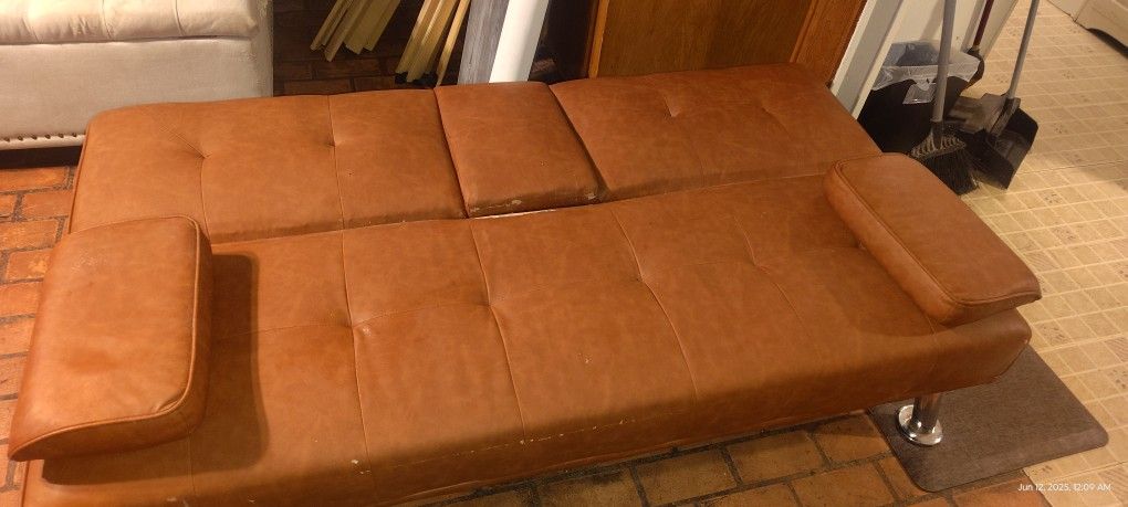 Faux Leather Futon