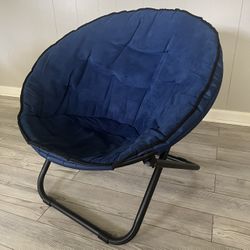 Tufted Blue Saucer Chair
