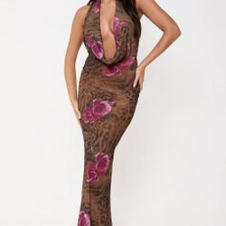 Cheetah Cowl Dress