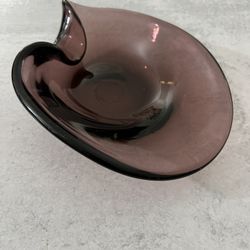 MCM Murano Glass "Purple" Bowl Element Shell Ashtray Murano, Italy