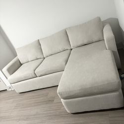 Porcelain White Fabric  Sectional 