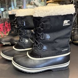 🔥Sorel Boots Womens Size 4 Black Ny 1962-010 Waterproof Insulated Winter Boots