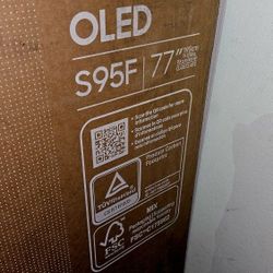New 77 Inch OLED Samsung S95F Smart TV 4K UHD with 144 Hz refresh rate. Brand new in the box .