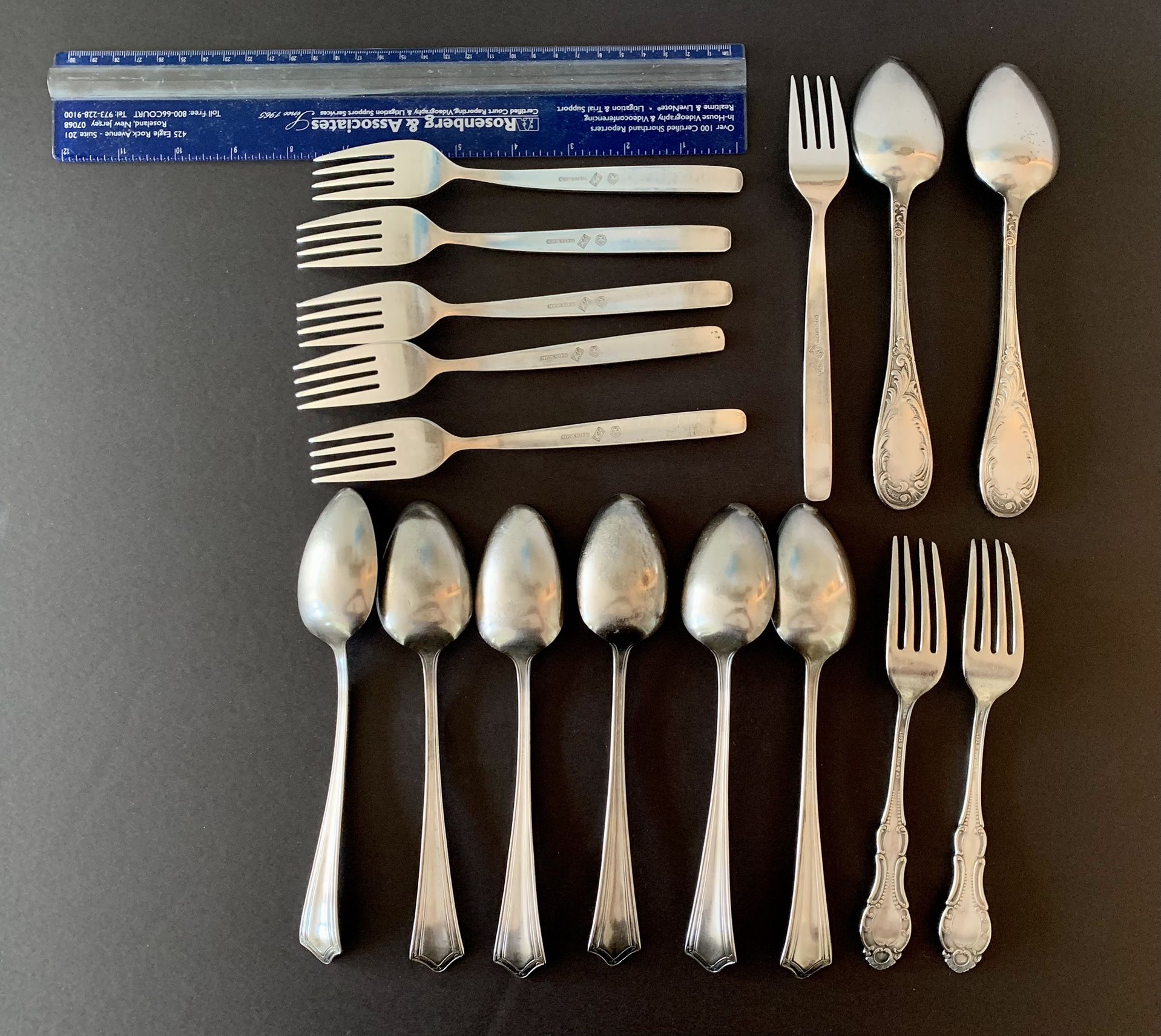 Vintage silverware/flatware set 16 pieces Spoons Fork Russia USSR USA