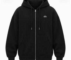 Alo Black Full-Zip Hoodie