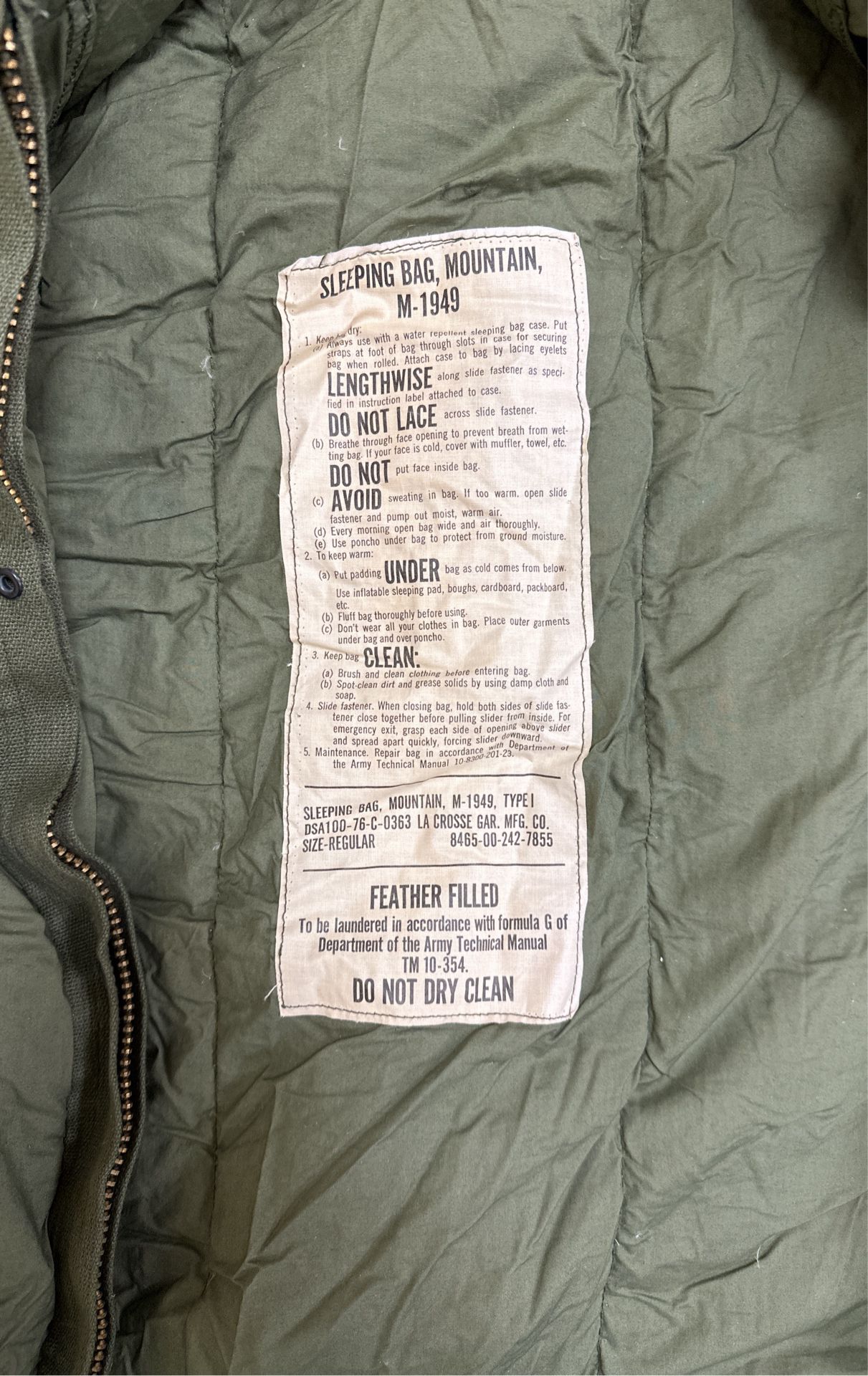 Original Vintage, military sleeping bag