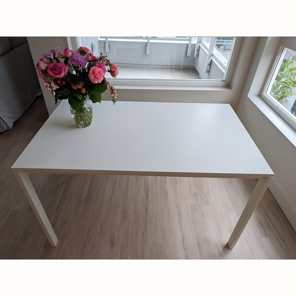 IKEA MELLTORP White Dining Table with Metal Legs