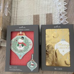 Two (2) new boxes of Christmas Cards. One of 10 and one of 16 Hallmark cards. Both $12. 