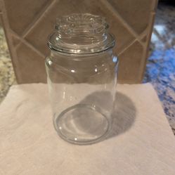 vintage clear glass apothecary jar,