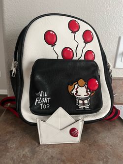 Cute Pennywise-Themed Backpack + Matching Wallet — $40 OBO 🎈