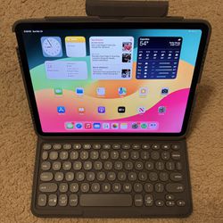 iPad Pro 11 Inches WiFi + Cellular With Zagg Pro Keyboard Case