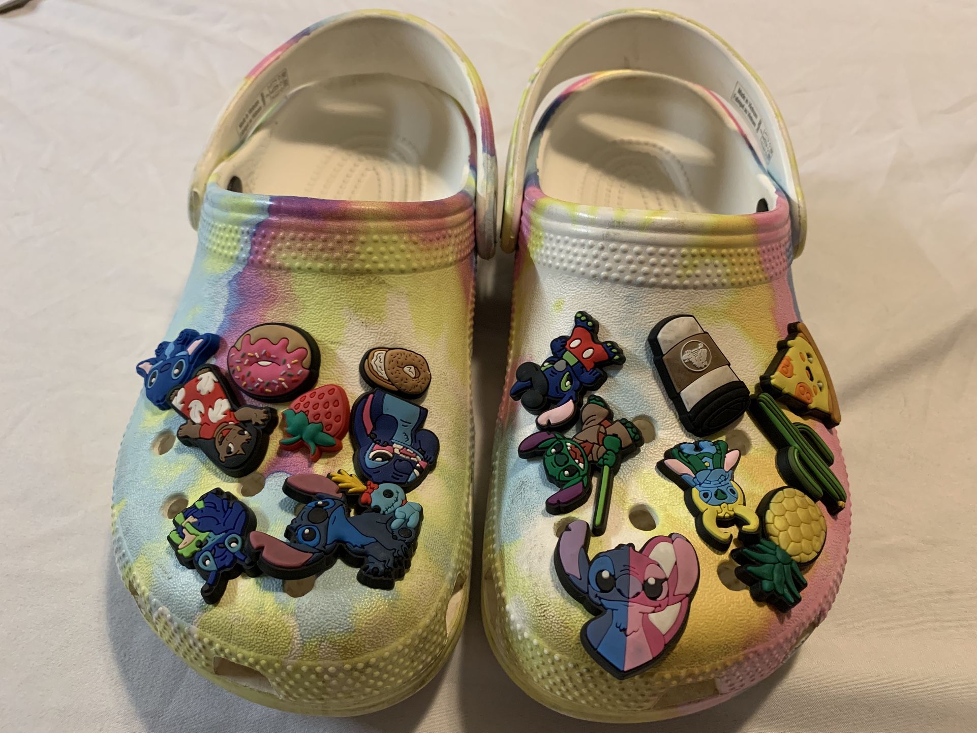 CROCS Pink and Yellow Sandals with Ventilation Holes