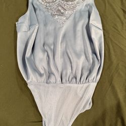 Women’s Blue Silk Lace Bodysuit 