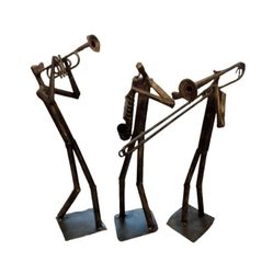 Vintage Handcrafted Jazz Band Metal Tube Sculptures 