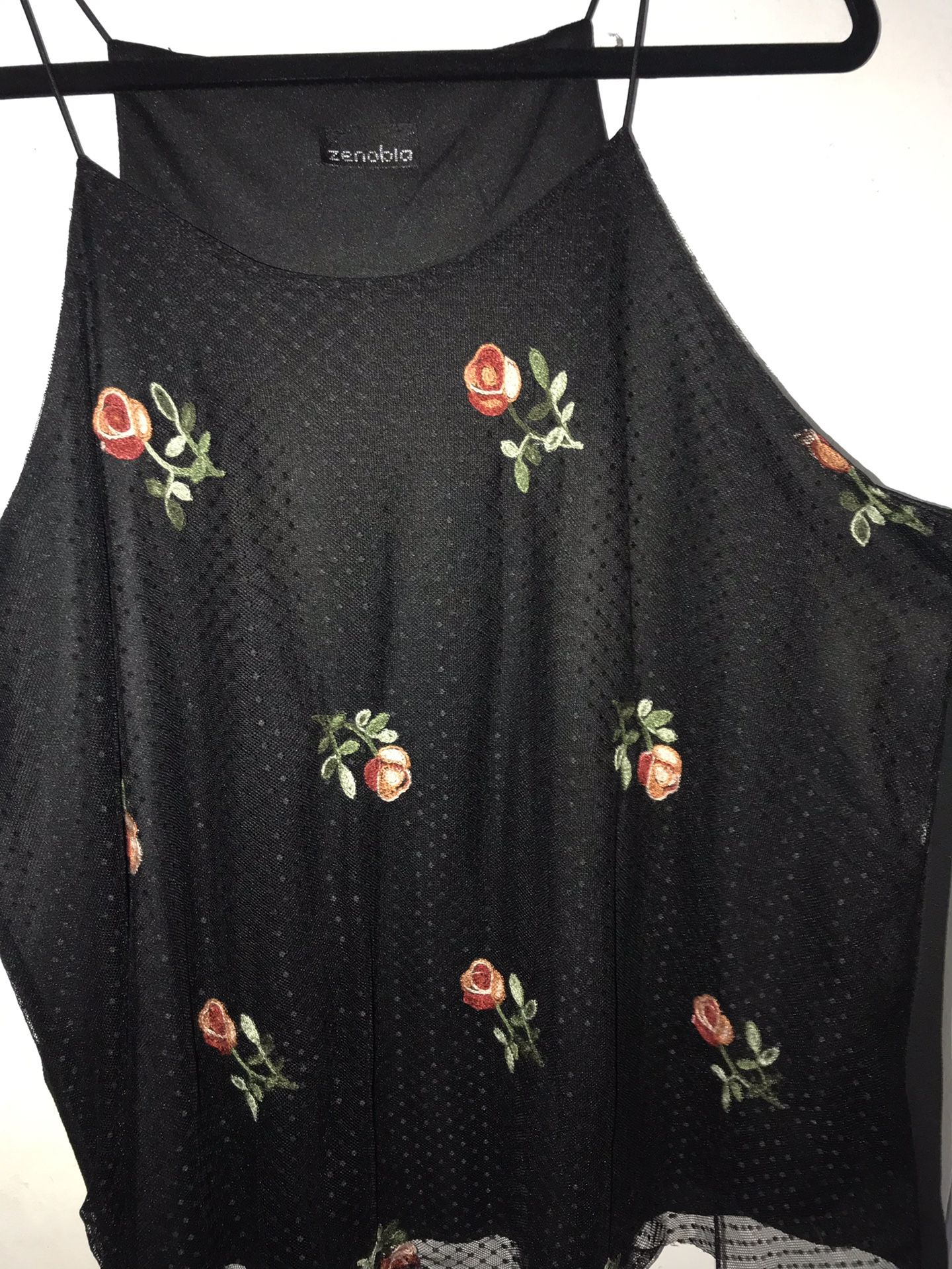 Black shirt with roses