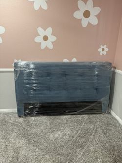 Beautiful Blue Velvet Bed frame Board
