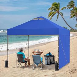 10x10 Pop-Up Canopy Tent with Sidewall, Instant Setup Outdoor Gazebo with Carry Bag, Waterproof and UV-Resistant, Ideal for Beach, Events, Parties, an