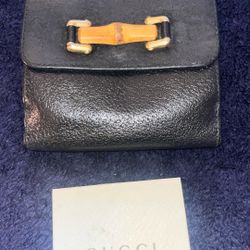 Leather  And Bamboo Gucci Wallet 