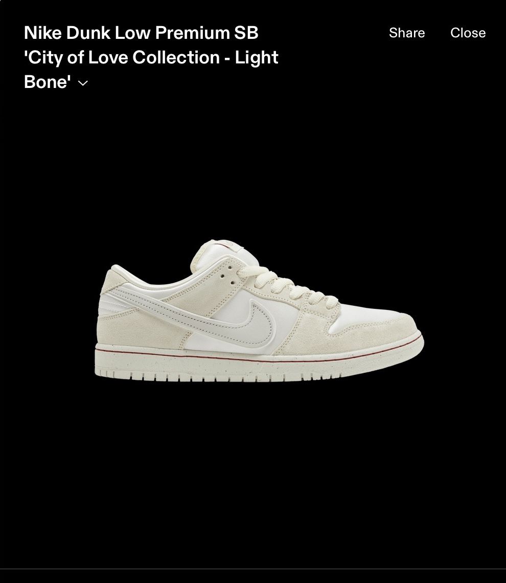 Nike dunks ‘City of Love Collection’ - Light bone