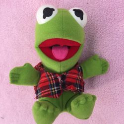Baby Kermit Plush Muppets Doll Vintage 1987 McDonald's Christmas Toy