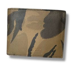 Tom Ford Khaki Camo Nubuck Classic Bifold Wallet 