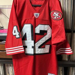 San Francisco 49ers #42 Ronnie Lott Mitchell & Ness Throwback Authentics Sz 60