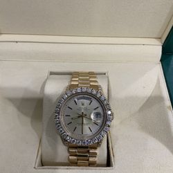 Rolex Presidential Watch 38mm Genuine And Guaranteed Over 7 Carats Of Genuine Diamonds 18kt 