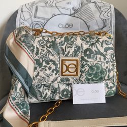 Cloé Floral Chain Bag with Scarf 
