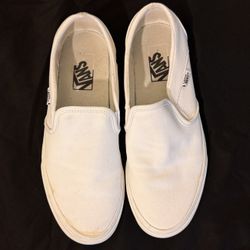 White Slip On Vans 