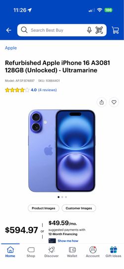 I phone 16 128 gb