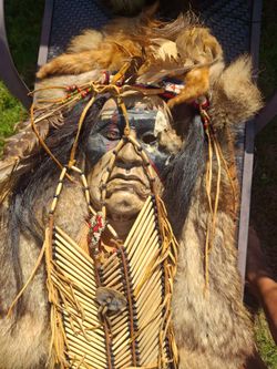 Native American Style Ceremonial Mask Sculpture