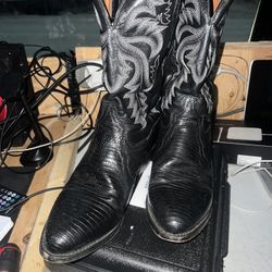 Dan Post Black Lizard Boots Size 11