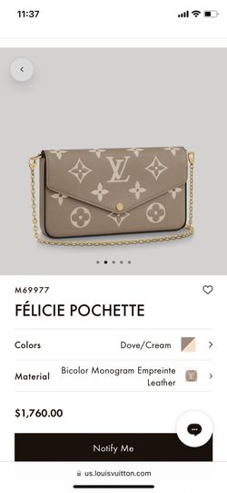 Louis Vuitton Felicie Pochette Bicolor Monogram Leather Dove/Cream Review 