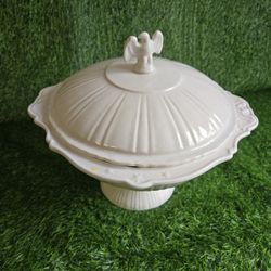 vintage white ceramic soup tureen 