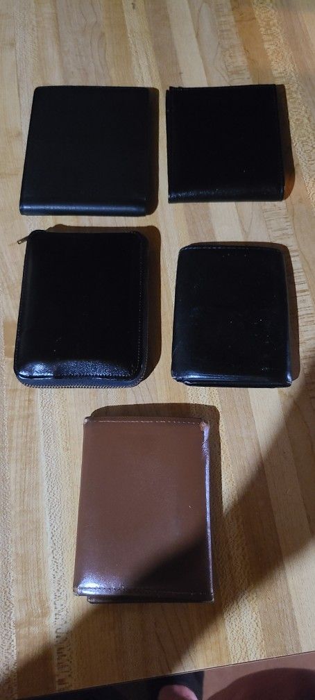 Lot of 5 Genuine Leather Wallets