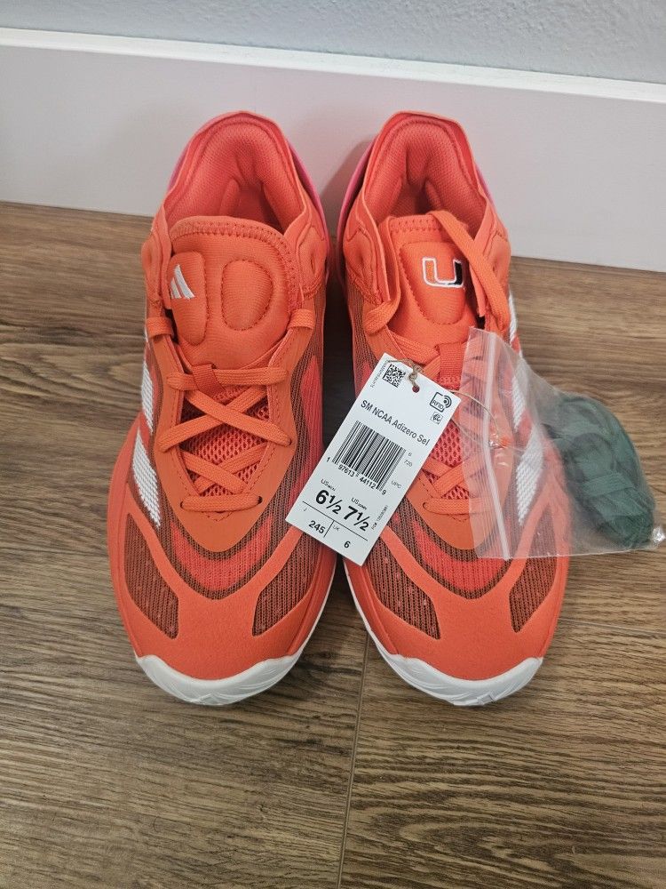 Adidas Adizero Select PE Miami Hurricanes Team Issue Basketball Shoes Men\'s 6.5 adidas | Shoes | Adidas Adizero Select Pe Miami Hurricanes  main image 3
