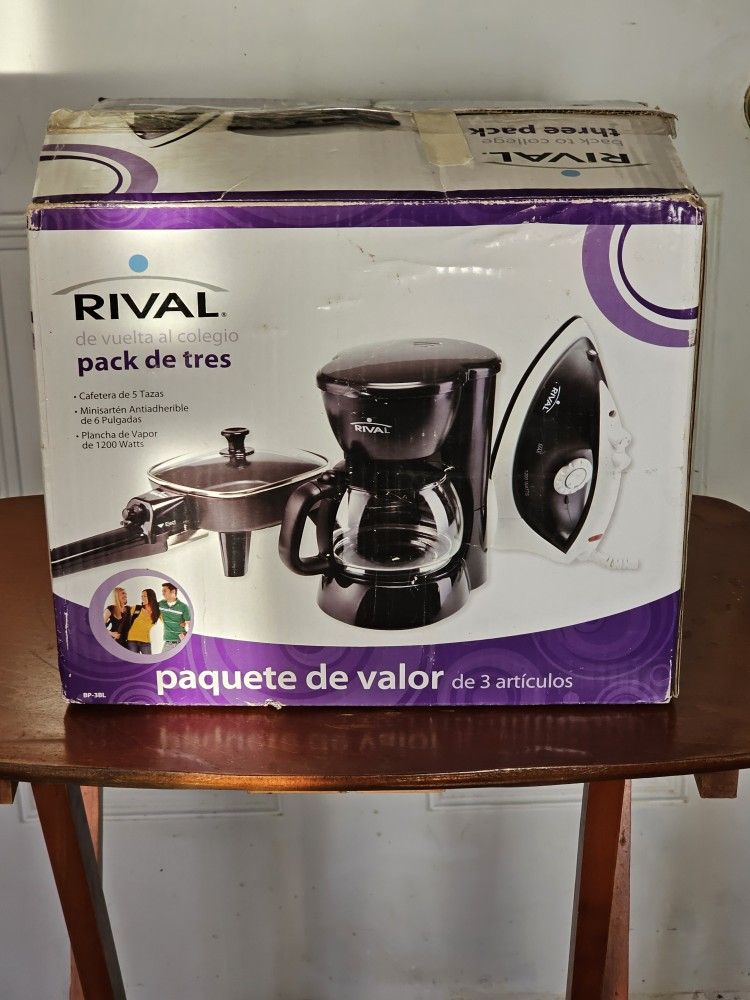 Rival Mini Skillet Coffee Maker Steam Iron 3 Value Pack New Bundle