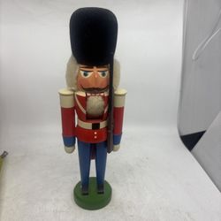 Vintage German Erzgebirge GDR Soldier Christmas Nutcracker 15"